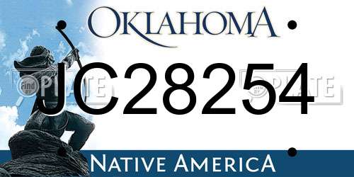 JC28254 Oklahoma License Plate