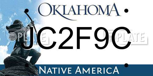 JC2F9C Oklahoma License Plate
