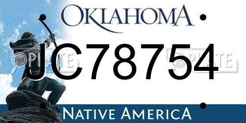 JC78754 Oklahoma License Plate
