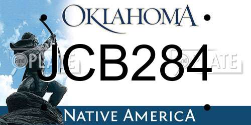 JCB284 Oklahoma License Plate