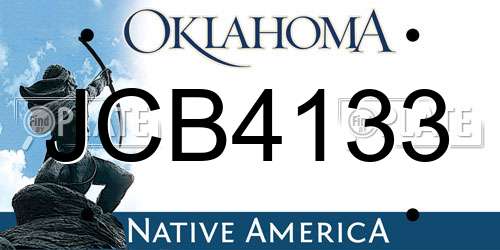 JCB4133 Oklahoma License Plate