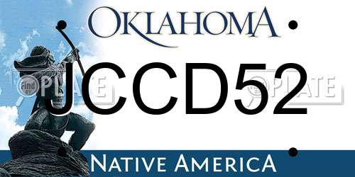 JCCD52 Oklahoma License Plate
