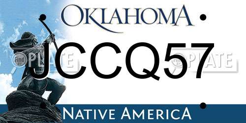 JCCQ57 Oklahoma License Plate