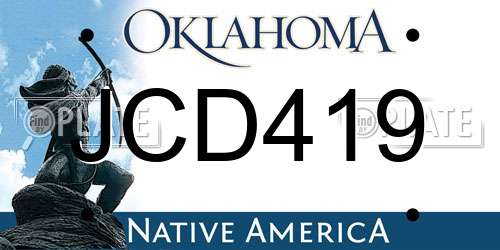 JCD419 Oklahoma License Plate