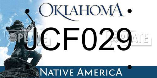 JCF029 Oklahoma License Plate