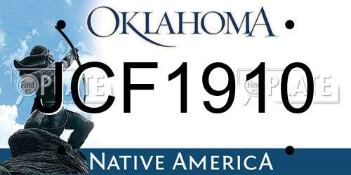 JCF1910 Oklahoma License Plate