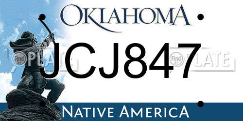 JCJ847 Oklahoma License Plate