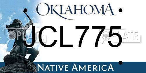 JCL775 Oklahoma License Plate