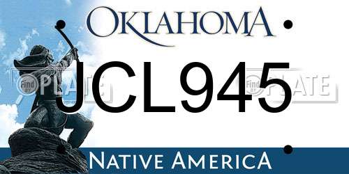 JCL945 Oklahoma License Plate