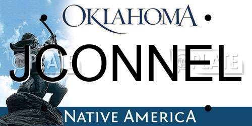 JCONNEL Oklahoma License Plate