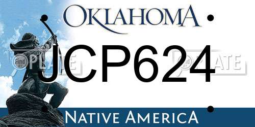 JCP624 Oklahoma License Plate