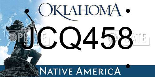 JCQ458 Oklahoma License Plate