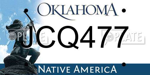 JCQ477 Oklahoma License Plate