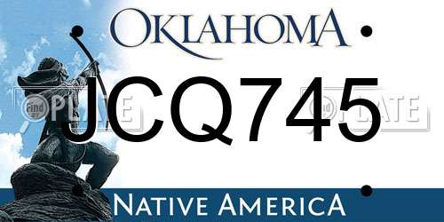 JCQ745 Oklahoma License Plate