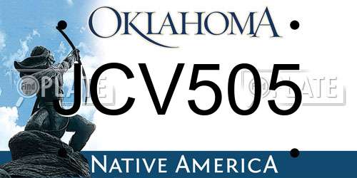 JCV505 Oklahoma License Plate
