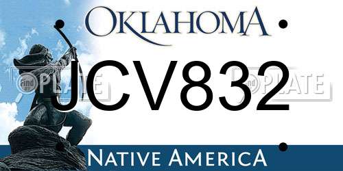 JCV832 Oklahoma License Plate
