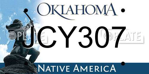 JCY307 Oklahoma License Plate
