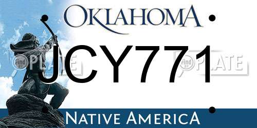 JCY771 Oklahoma License Plate