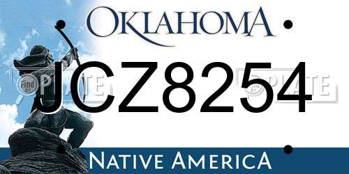 JCZ8254 Oklahoma License Plate