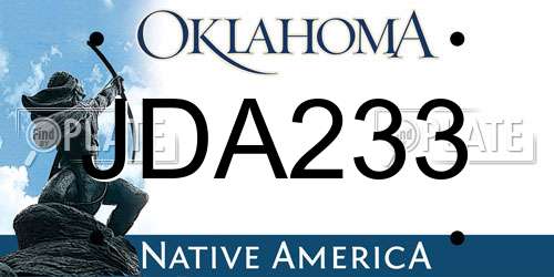 JDA233 Oklahoma License Plate
