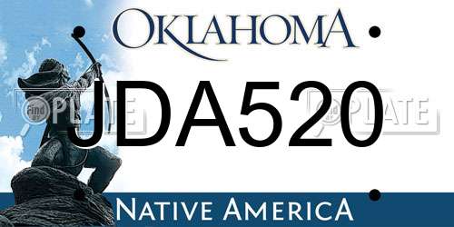JDA520 Oklahoma License Plate