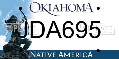 JDA695 Oklahoma License Plate