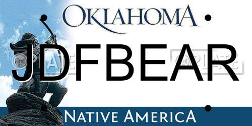 JDFBEAR Oklahoma License Plate