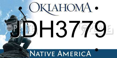 JDH3779 Oklahoma License Plate