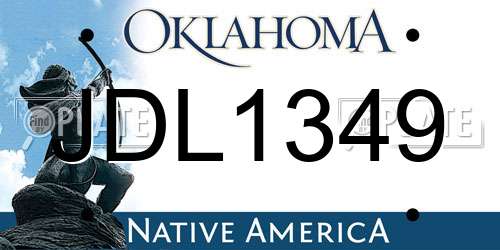 JDL1349 Oklahoma License Plate