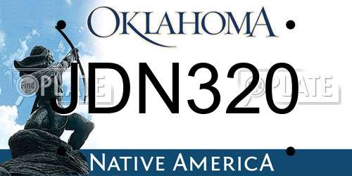 JDN320 Oklahoma License Plate