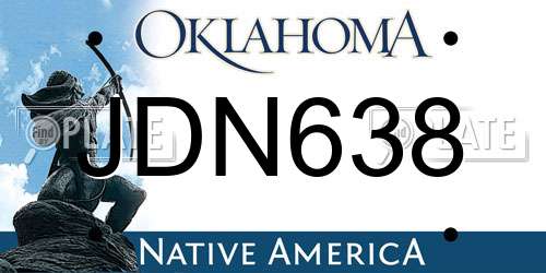 JDN638 Oklahoma License Plate