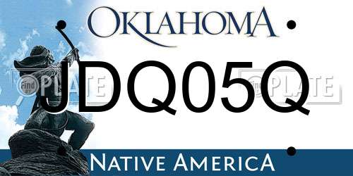 JDQ05Q Oklahoma License Plate