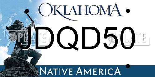 JDQD50 Oklahoma License Plate