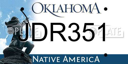 JDR351 Oklahoma License Plate