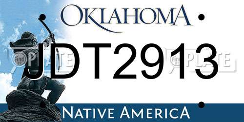 JDT2913 Oklahoma License Plate
