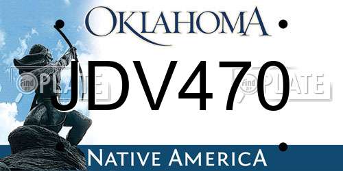 JDV470 Oklahoma License Plate