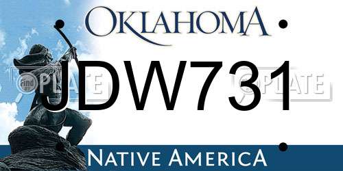 JDW731 Oklahoma License Plate