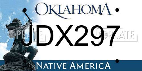 JDX297 Oklahoma License Plate