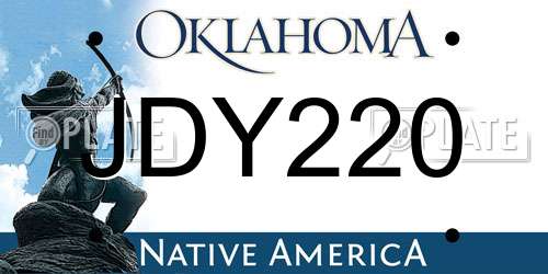 JDY220 Oklahoma License Plate