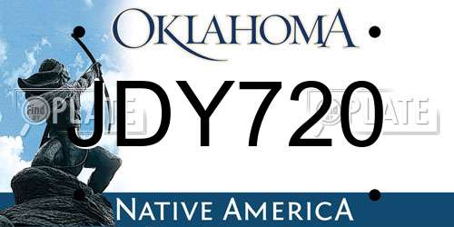 JDY720 Oklahoma License Plate