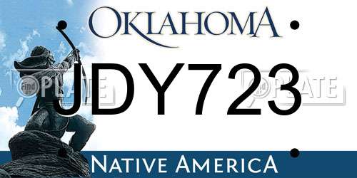 JDY723 Oklahoma License Plate