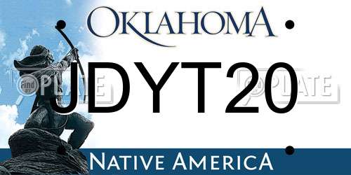 JDYT20 Oklahoma License Plate