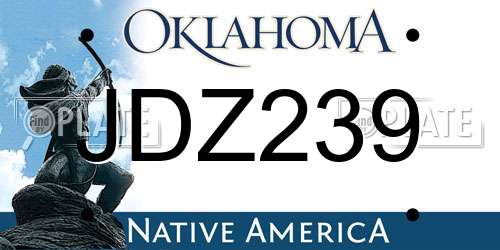 JDZ239 Oklahoma License Plate