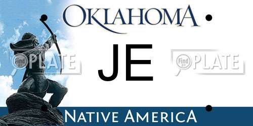 JE Oklahoma License Plate
