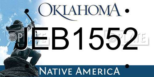 JEB1552 Oklahoma License Plate