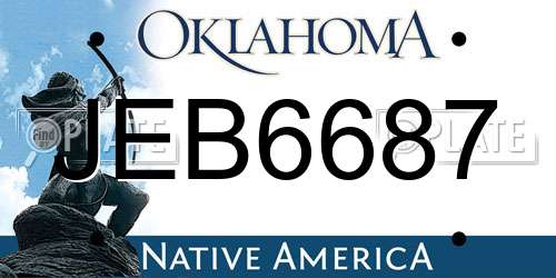 JEB6687 Oklahoma License Plate