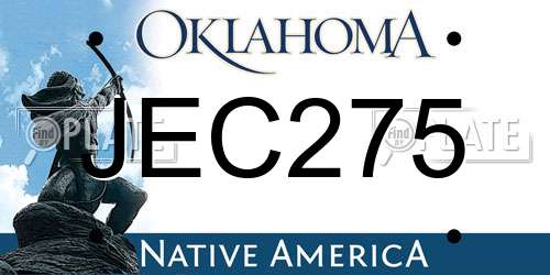 JEC275 Oklahoma License Plate