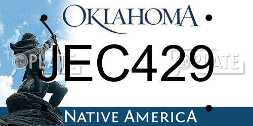 JEC429 Oklahoma License Plate