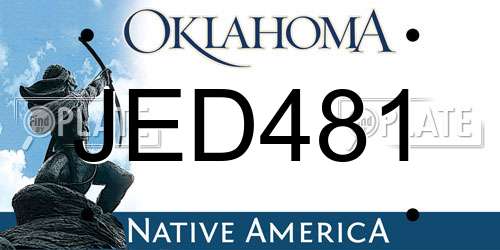 JED481 Oklahoma License Plate