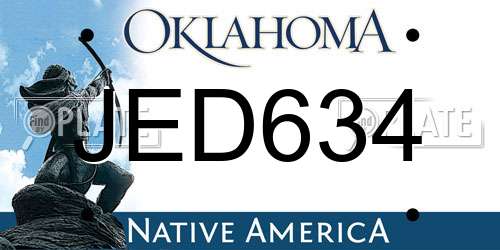 JED634 Oklahoma License Plate